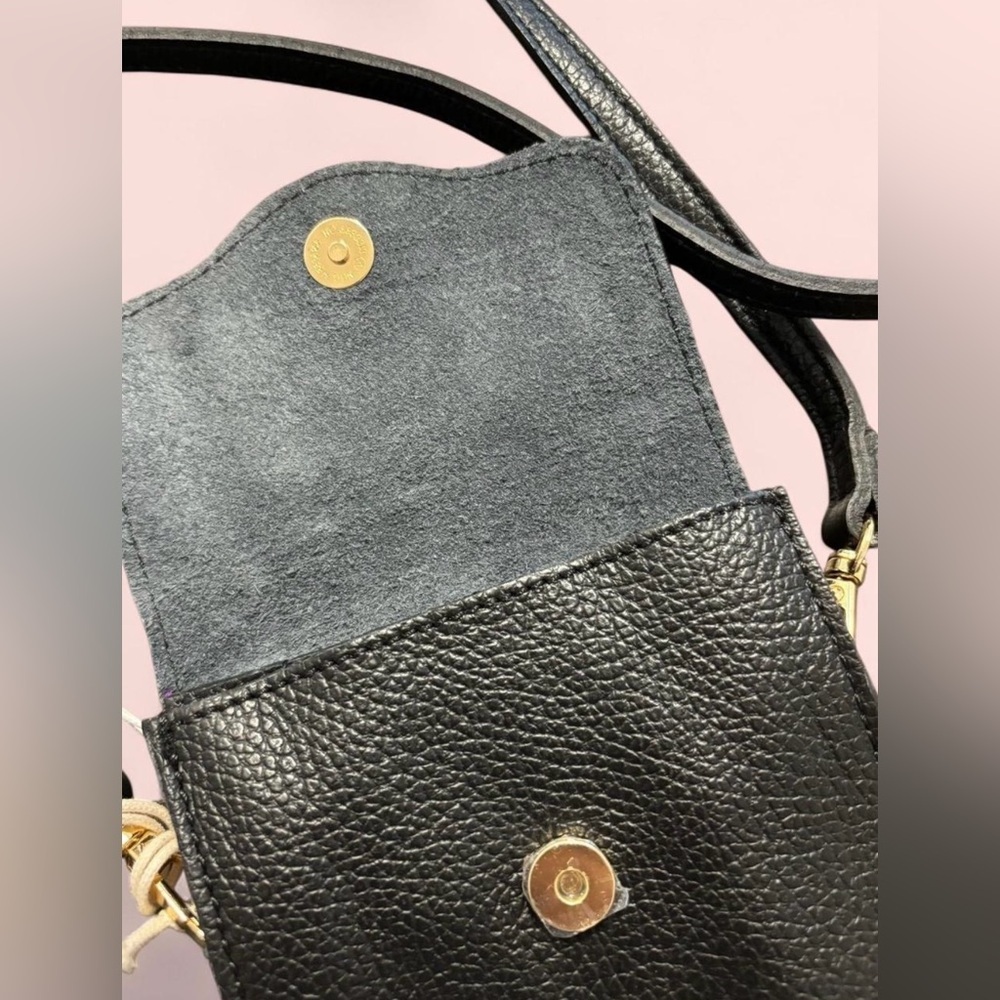 Black Genuine Leather Crossbody Bag from Italy - Picture 3 of 5
